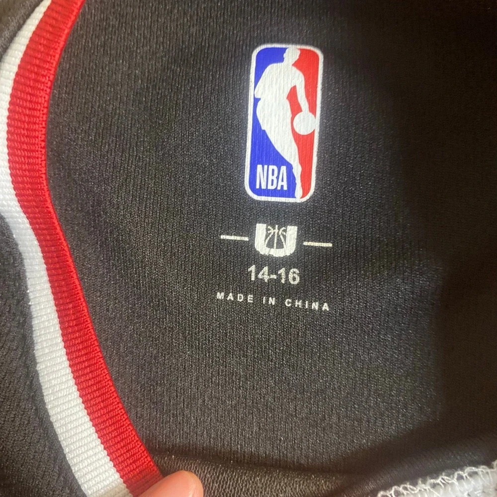 Miami Heat NBA black red sleeveless mesh throwback‎ youth jersey SIZE 14-16